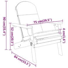 Vidaxl Vrtni stol adirondack z blazinami trden akacijev les