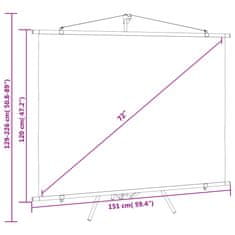 Vidaxl Projekcijsko platno s trinožnim stojalom 72" 4:3