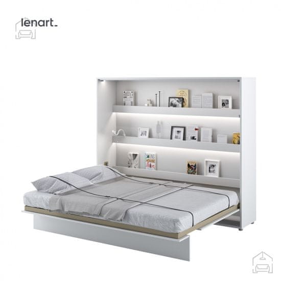 Trianova Postelja v omari Lenart - Bed Concept 14 - 160x200 cm - bela sijaj