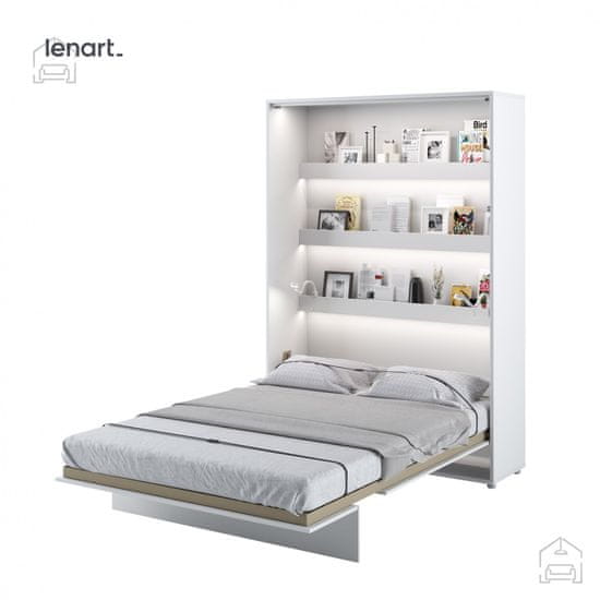 Trianova Postelja v omari Lenart - Bed Concept 01 - 140x200 cm – bela