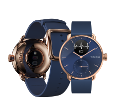Withings Scanwatch pametna ura, 38 mm, modra/rožnato zlata