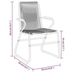 Vidaxl Vrtni stoli 4 kosi črni 58x59x85,5 cm PVC ratan