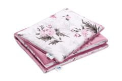 Inny Komplet za dojenčka 5v1 Pink Flowers z žametom old rosa - KN-Z5-PF-VOR