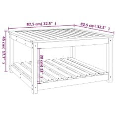 Vidaxl Vrtna miza siva 82,5x82,5x45 cm trdna borovina