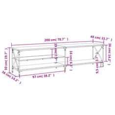 Vidaxl TV omarica črna 200x40x50 cm inženirski les in kovina