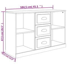 Vidaxl Komoda črna 104,5x35,5x67,5 cm inženirski les