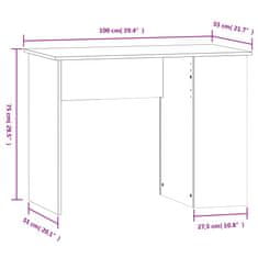 Vidaxl Pisalna miza betonsko siva 100x55x75 cm inženirski les