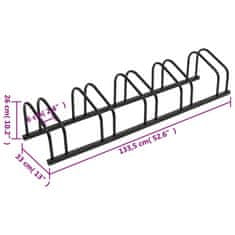 Vidaxl Stojalo za 5 koles črno jeklo