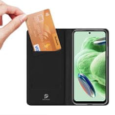 slomart dux ducis skin pro etui za xiaomi redmi note 12 pro+ flip cover card wallet stand black