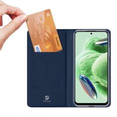 slomart dux ducis skin pro etui za xiaomi redmi note 12 pro+ flip cover card wallet stand blue