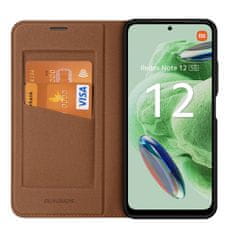 slomart dux ducis skin x2 etui za xiaomi redmi note 12 5g / poco x5 5g ovitek z zaklopko denarnica stojalo rjave barve