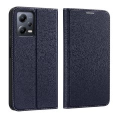 slomart dux ducis skin x2 etui za xiaomi redmi note 12 5g / poco x5 5g flip cover wallet stand blue