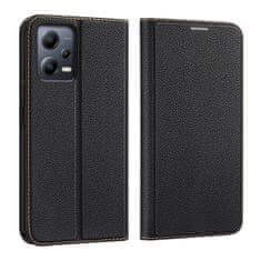 slomart dux ducis skin x2 etui za xiaomi redmi note 12 5g / poco x5 5g flip cover denarnica stojalo black