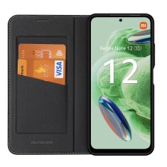 slomart dux ducis skin x2 etui za xiaomi redmi note 12 5g / poco x5 5g flip cover denarnica stojalo black