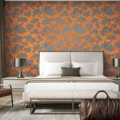 shumee DUTCH WALLCOVERINGS Tapeta borovci modra in oranžna