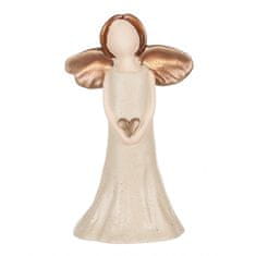 Autronic Angel drži srce z zlatimi krili, keramika KEK9443