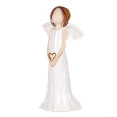 Autronic Angel drži srce z belo krila, keramika KEK9447