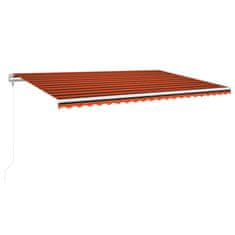 Vidaxl Avtomatsko zložljiva tenda 500x350 cm oranžna in rjava