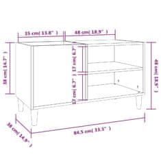 Vidaxl Omarica za gramofonske plošče hrast sonoma 84,5x38x48 cm les