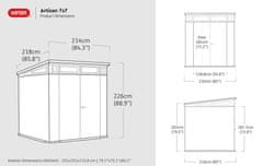 KETER Vrtna hiška Artisan 7 x 7, rjavosiva