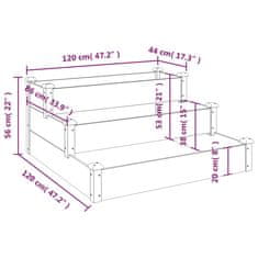 Vidaxl Vrtna visoka greda siva 120x120x56 cm trden les jelke