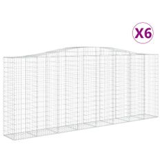 Vidaxl Obokane gabion košare 6 kosov 400x50x160/180cm pocinkano železo