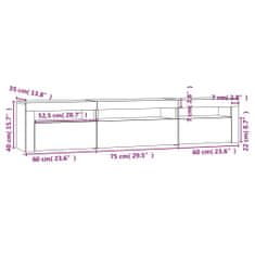 Vidaxl TV omarica z LED lučkami črna 195x35x40 cm