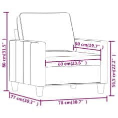 Vidaxl Fotelj vinsko rdeč 60 cm blago