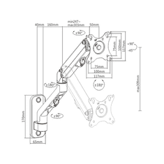 Gembird Nosilec za monitor MA-WA1-02 17”-27” 