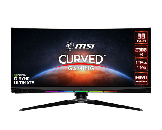 MSI Optix MEG381CQR Plus monitor, 95,25 cm (37,5"), IPS, UWQHD+, G-Sync Ultimate (9S6-3EA45T-001)