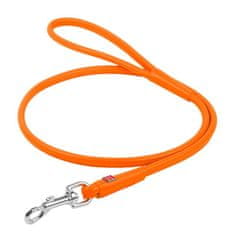 WAUDOG Okrogel oranžen usnjen pasji povodec 122 cm 8 mm Oranžna