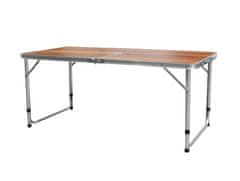 Aga Zložljiva kamping miza 120x60x54/60/70 cm Rjava