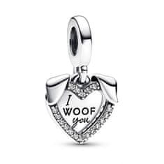 Pandora Srebrn obesek s cirkoni I woof you Moments 792647C01