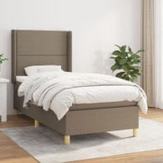 Vidaxl Box spring postelja z vzmetnico taupe 90x200 cm blago