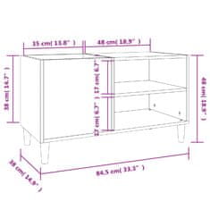 Vidaxl Omarica za gramofonske plošče hrast sonoma 84,5x38x48 cm les