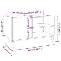 Vidaxl Omarica za gramofonske plošče črna 84,5x38x48 cm inženirski les