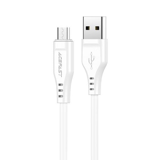 slomart acefast usb - micro usb kabel 1,2 m, 2,4a, bel (c3-09 white)