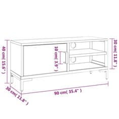 Vidaxl TV omarica črna 90x30x40 cm trdna reciklirana borovina