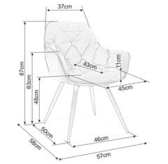 CASARREDO Oblazinjen jedilni stol BERI žamet zelena/črna