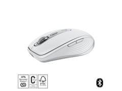 Logitech MX Anywhere 3S miška, Bluetooth, DarkField laser, siva