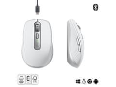 Logitech MX Anywhere 3S miška, Bluetooth, DarkField laser, siva