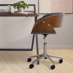 Teamson Versanora Umetno usnje ukrivljen sedež vrtljivi domači pisarniški stol črna in rjava