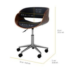 Teamson Versanora Umetno usnje ukrivljen sedež vrtljivi domači pisarniški stol črna in rjava