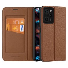 slomart dux ducis skin x2 etui za xiaomi redmi note 12 pro / poco x5 pro 5g ovitek z zaklopko denarnica stojalo rjave barve