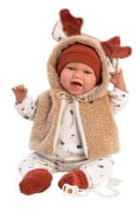 Llorens 74018 NEW BORN - realistična lutka dojenčka z zvoki in mehkim tekstilnim telesom - 42 cm