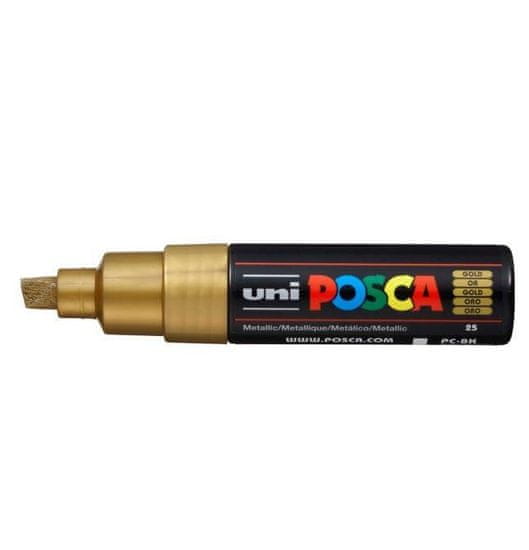 Uni-ball Posca akrilni marker PC-8K, 8 mm, zlati (s široko, rezano konico)