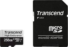 Transcend Endurance microSDXC kartica, 256 GB, 95/45 MB/s, C10, U3, adapter (TS256GUSD350V)