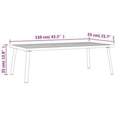 Vidaxl Vrtna klubska mizica antracitna 110x55x35 cm jeklo