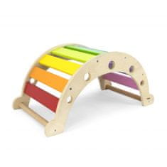 Viga Toys VIGA Leseni most Rocker 2v1 Montessori Rainbow Swing