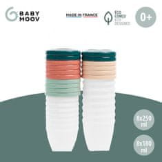 Babymoov BIO SET komplet skled s pokrovi, 8x 180 mL, 8x 250 mL